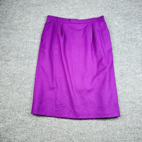 Vintage Pendleton Skirt Suit Set Womens 16 Purple Wool Lined 2 Piece USA 90s - Picture 13 of 16